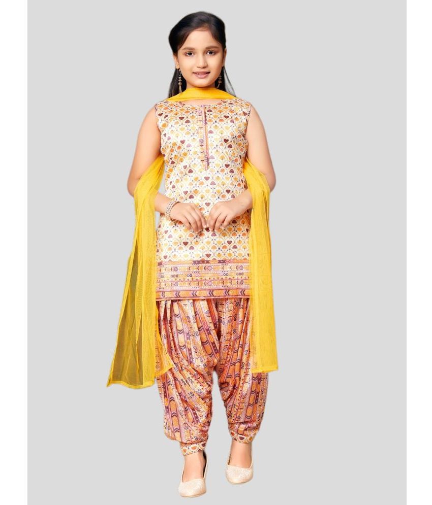     			Aarika Yellow Silk Girls Suit Sets ( Pack of 1 )