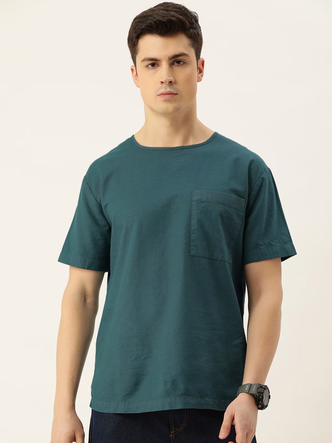     			Bene Kleed Cotton Blend Regular Fit Solids Half Sleeves Men's Casual Shirt - Teal ( Pack of 1 )