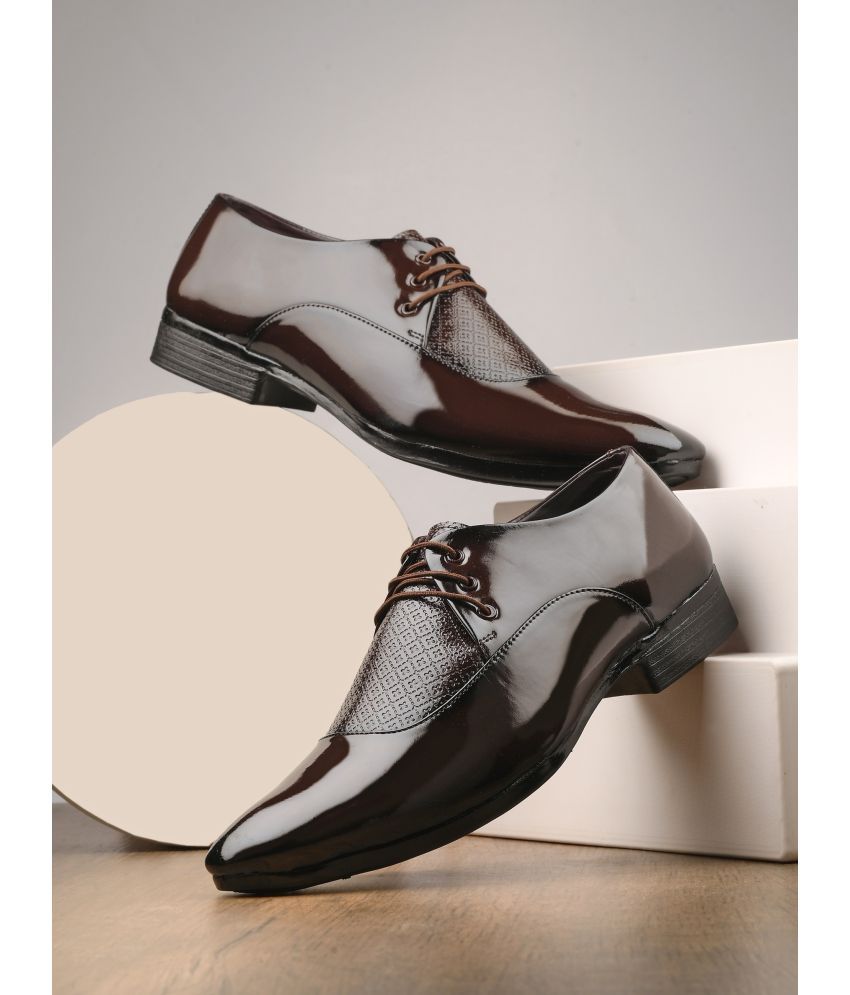     			Bucik Brown Men's Derby Formal Shoes