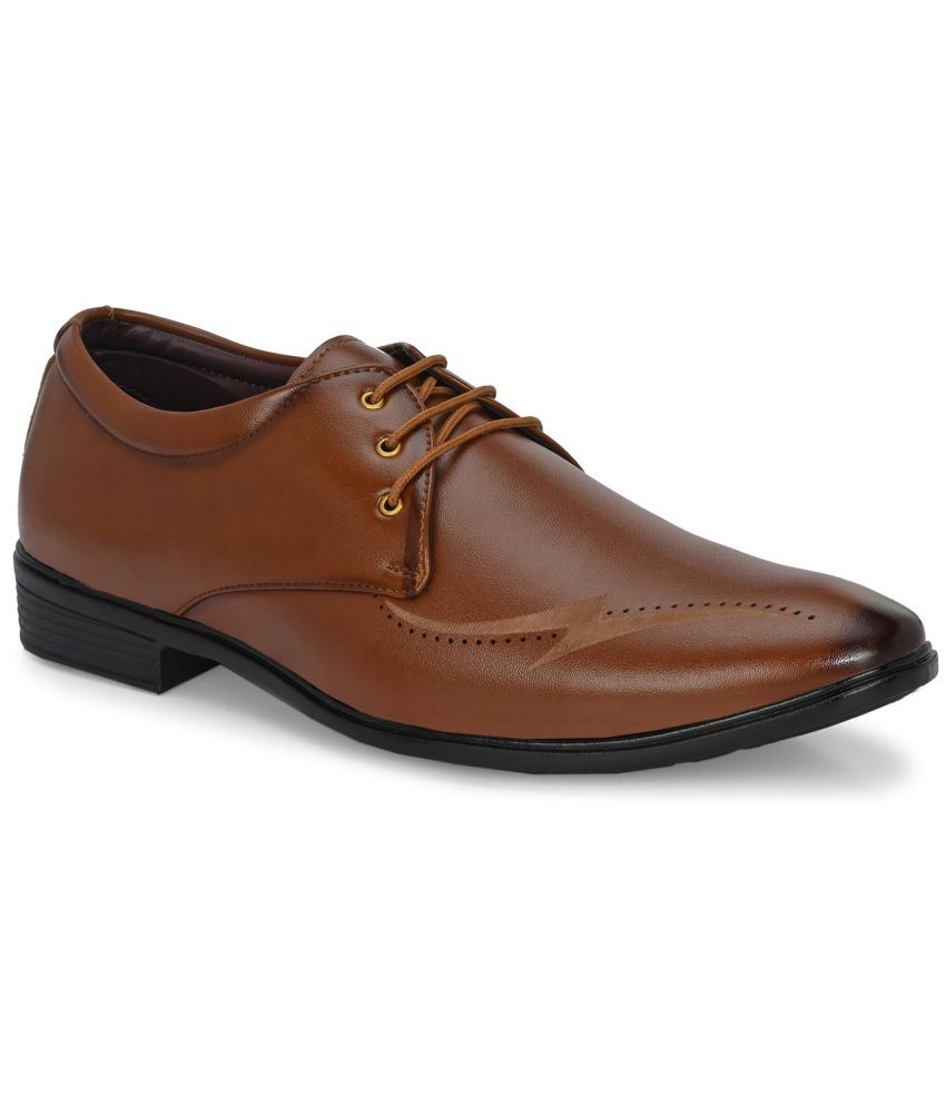     			Bucik Tan Men's Derby Formal Shoes