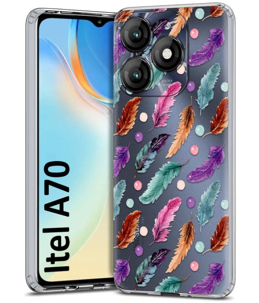     			Fashionury Multicolor Printed Back Cover Silicon Compatible For Itel A70 ( Pack of 1 )