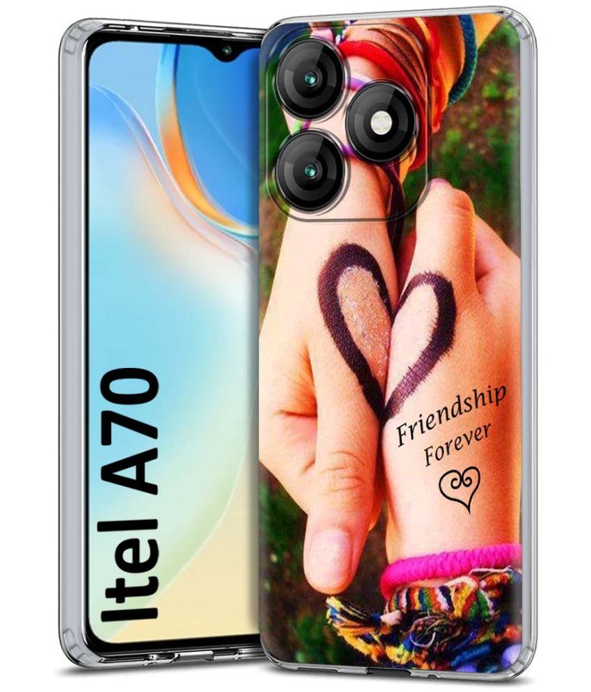     			Fashionury Multicolor Printed Back Cover Silicon Compatible For Itel A70 ( Pack of 1 )