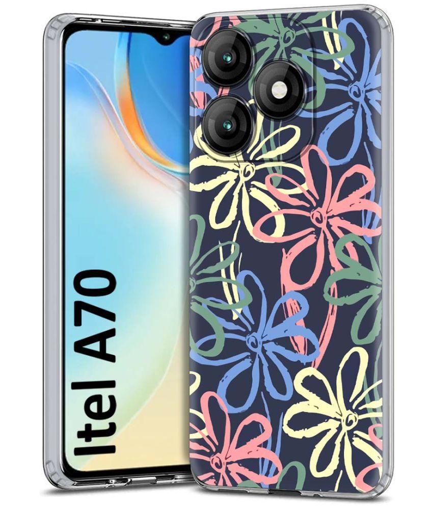     			Fashionury Multicolor Printed Back Cover Silicon Compatible For Itel A70 ( Pack of 1 )