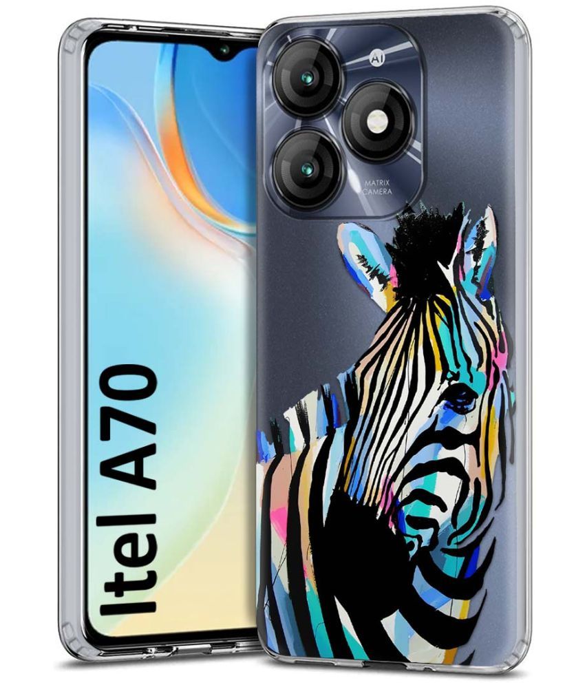     			Fashionury Multicolor Printed Back Cover Silicon Compatible For Itel A70 ( Pack of 1 )