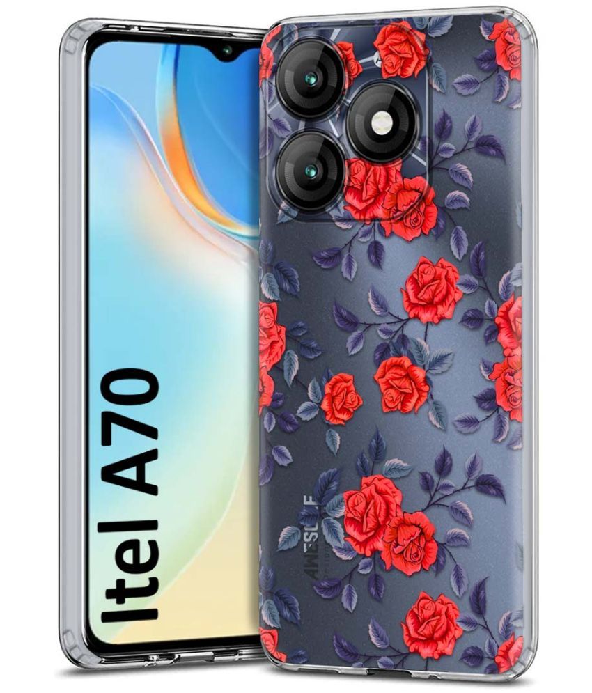     			Fashionury Multicolor Printed Back Cover Silicon Compatible For Itel A70 ( Pack of 1 )