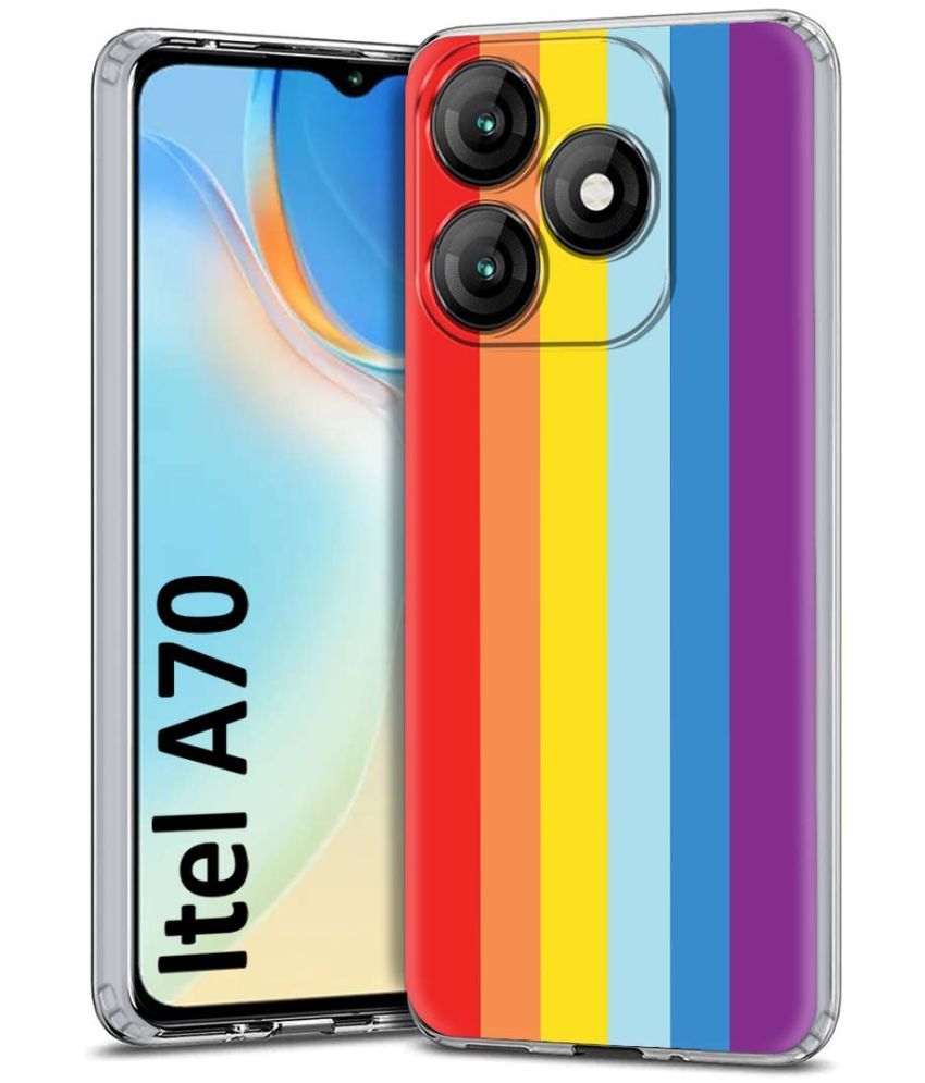     			Fashionury Multicolor Printed Back Cover Silicon Compatible For Itel A70 ( Pack of 1 )