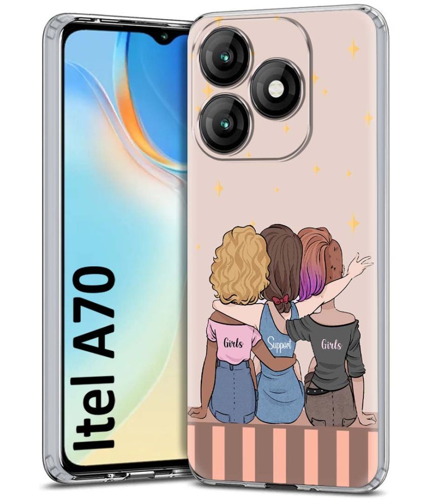     			Fashionury Multicolor Printed Back Cover Silicon Compatible For Itel A70 ( Pack of 1 )