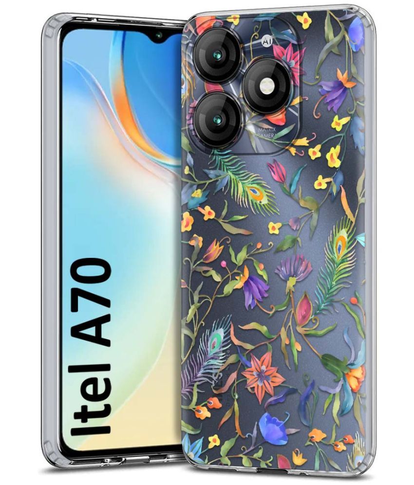     			Fashionury Multicolor Printed Back Cover Silicon Compatible For Itel A70 ( Pack of 1 )