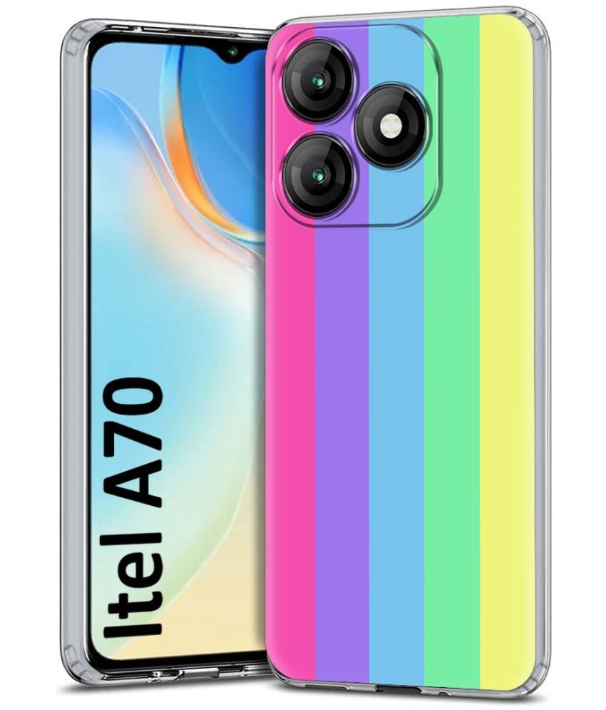     			Fashionury Multicolor Printed Back Cover Silicon Compatible For Itel A70 ( Pack of 1 )