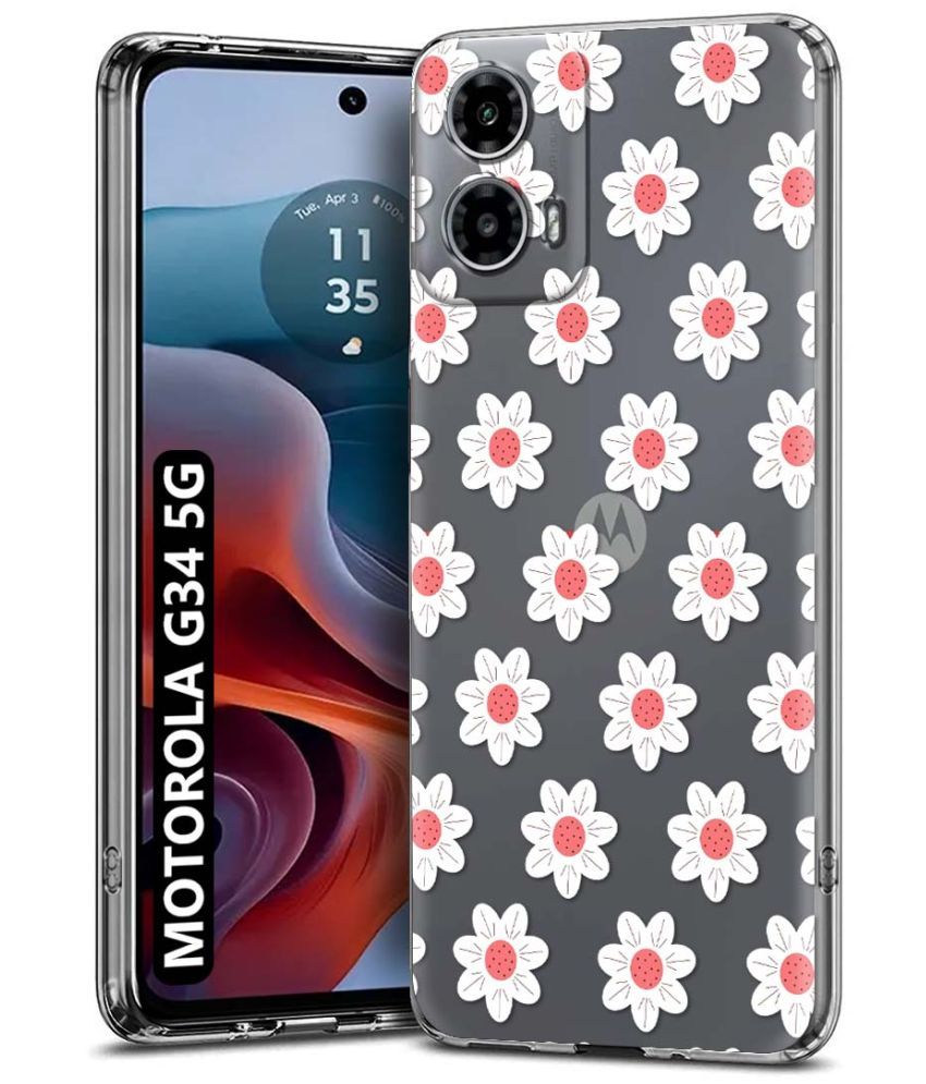     			Fashionury Multicolor Printed Back Cover Silicon Compatible For MOTOROLA G34 5G ( Pack of 1 )