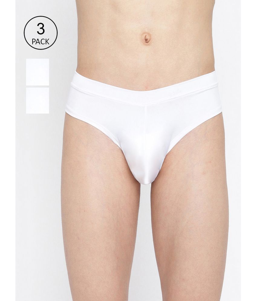     			La Intimo Pack of 3 Polyester Briefs For Men's ( White )