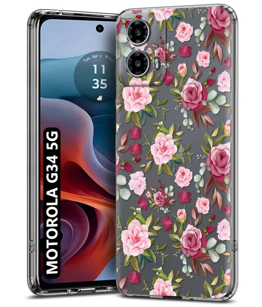     			NBOX Multicolor Printed Back Cover Silicon Compatible For MOTOROLA G34 5G ( Pack of 1 )