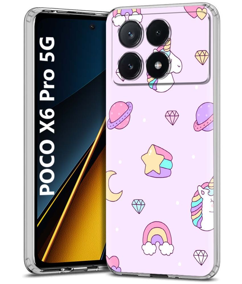     			NBOX Multicolor Printed Back Cover Silicon Compatible For POCO X6 Pro 5G ( Pack of 1 )