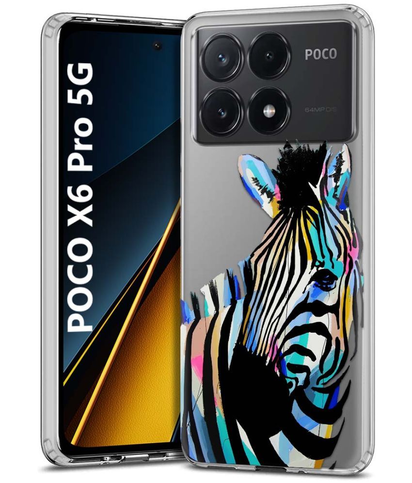     			NBOX Multicolor Printed Back Cover Silicon Compatible For POCO X6 Pro 5G ( Pack of 1 )