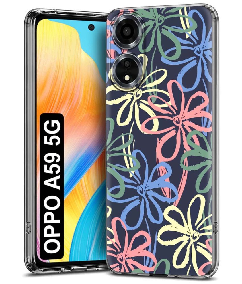     			NBOX Multicolor Printed Back Cover Silicon Compatible For Oppo A59 5G ( Pack of 1 )