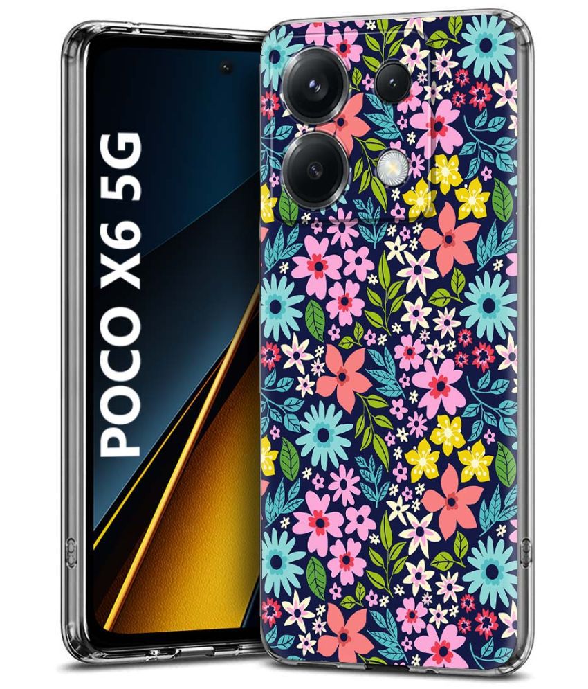     			NBOX Multicolor Printed Back Cover Silicon Compatible For Poco X6 5G ( Pack of 1 )