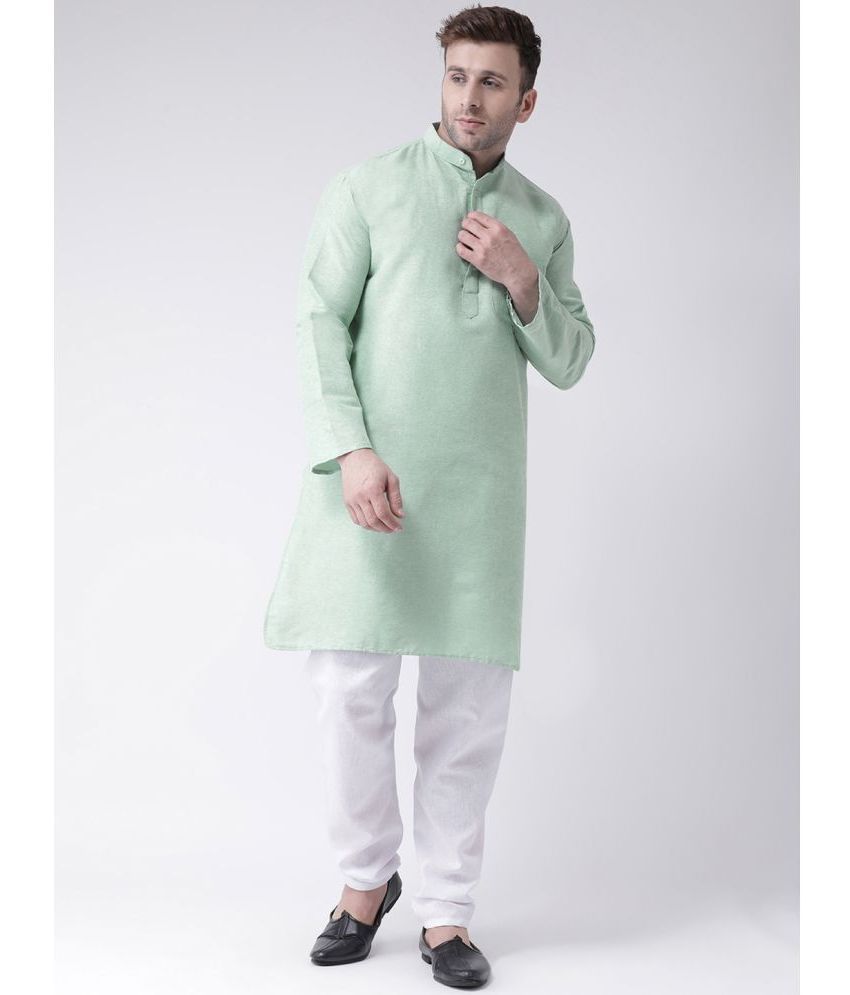     			RIAG Green Cotton Regular Fit Men's Kurta Pyjama Set ( Pack of 1 )