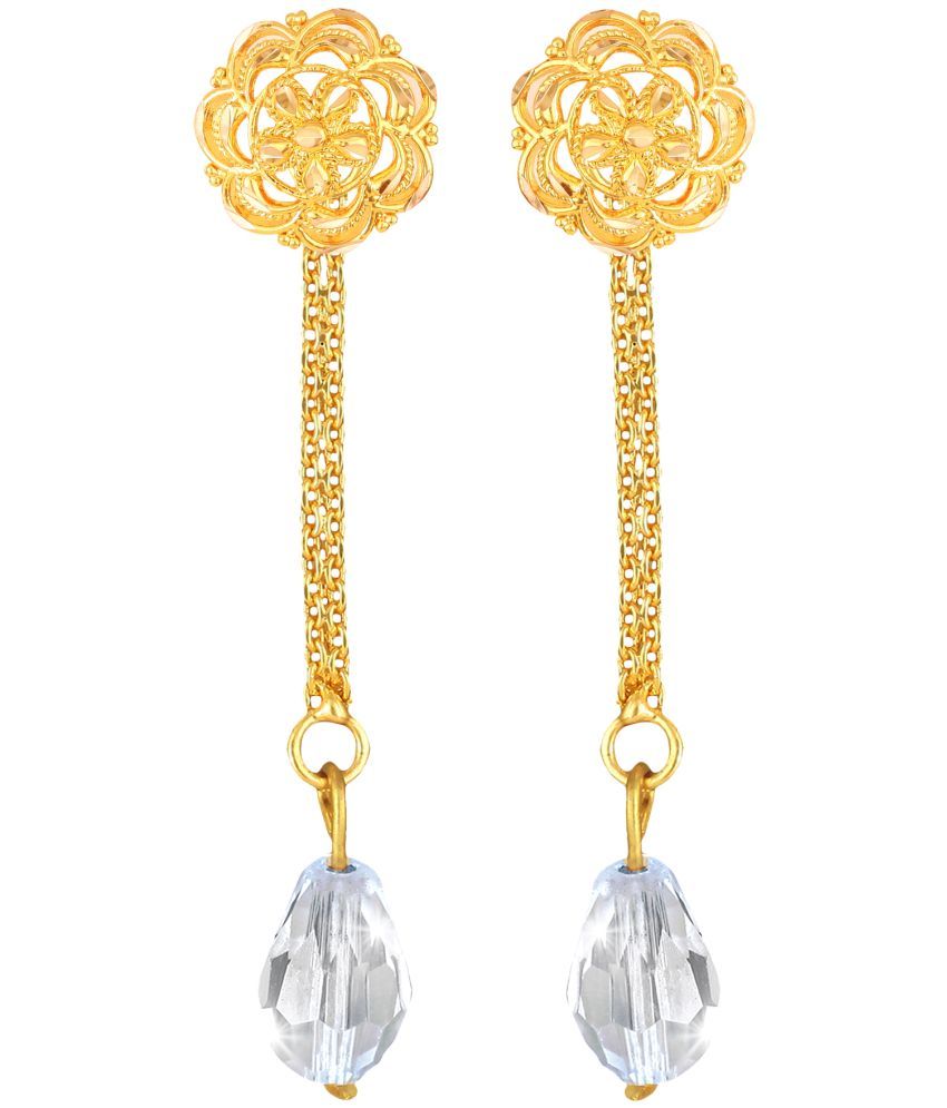     			VIVASTRI Golden Drop Earrings ( Pack of 1 )