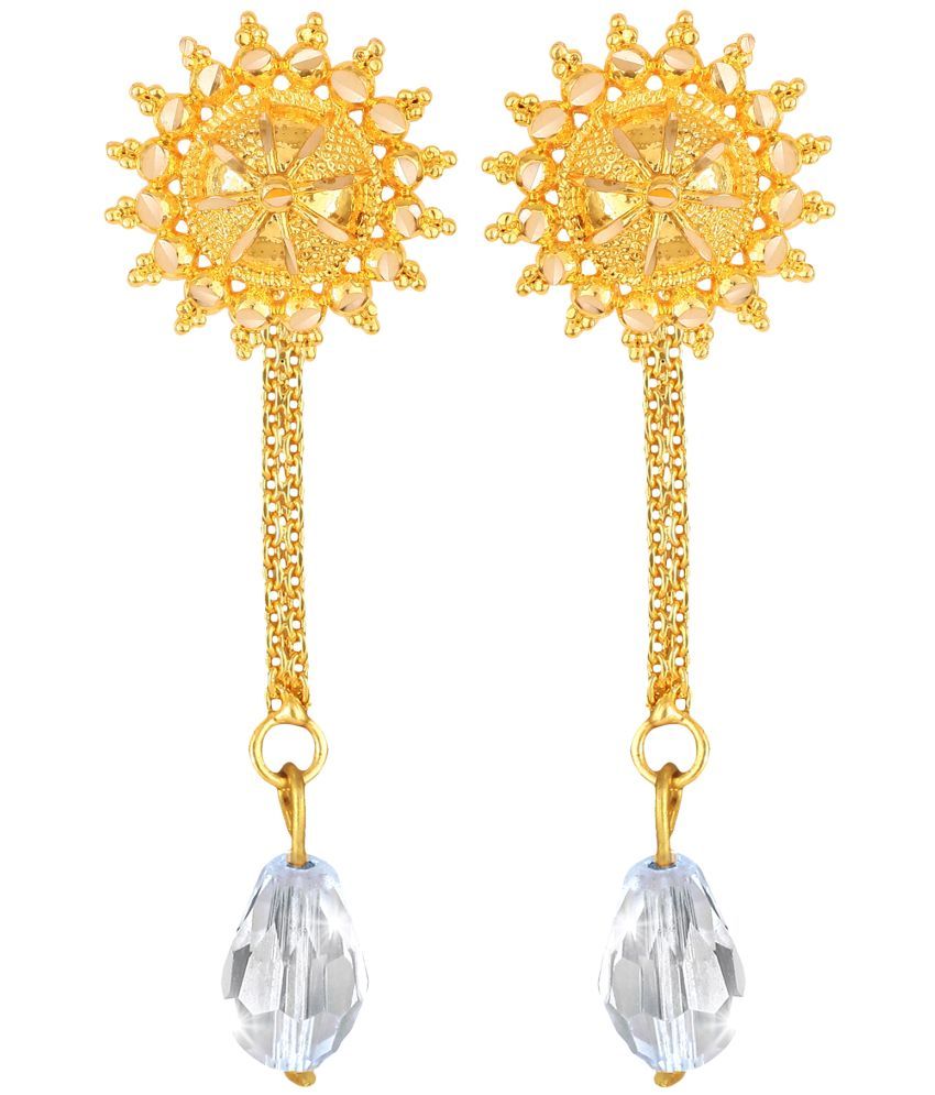     			VIVASTRI Golden Drop Earrings ( Pack of 1 )