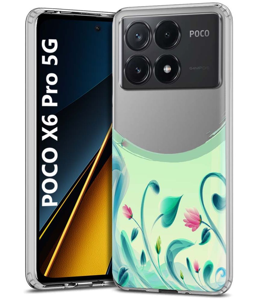     			Fashionury Multicolor Printed Back Cover Silicon Compatible For POCO X6 Pro 5G ( Pack of 1 )