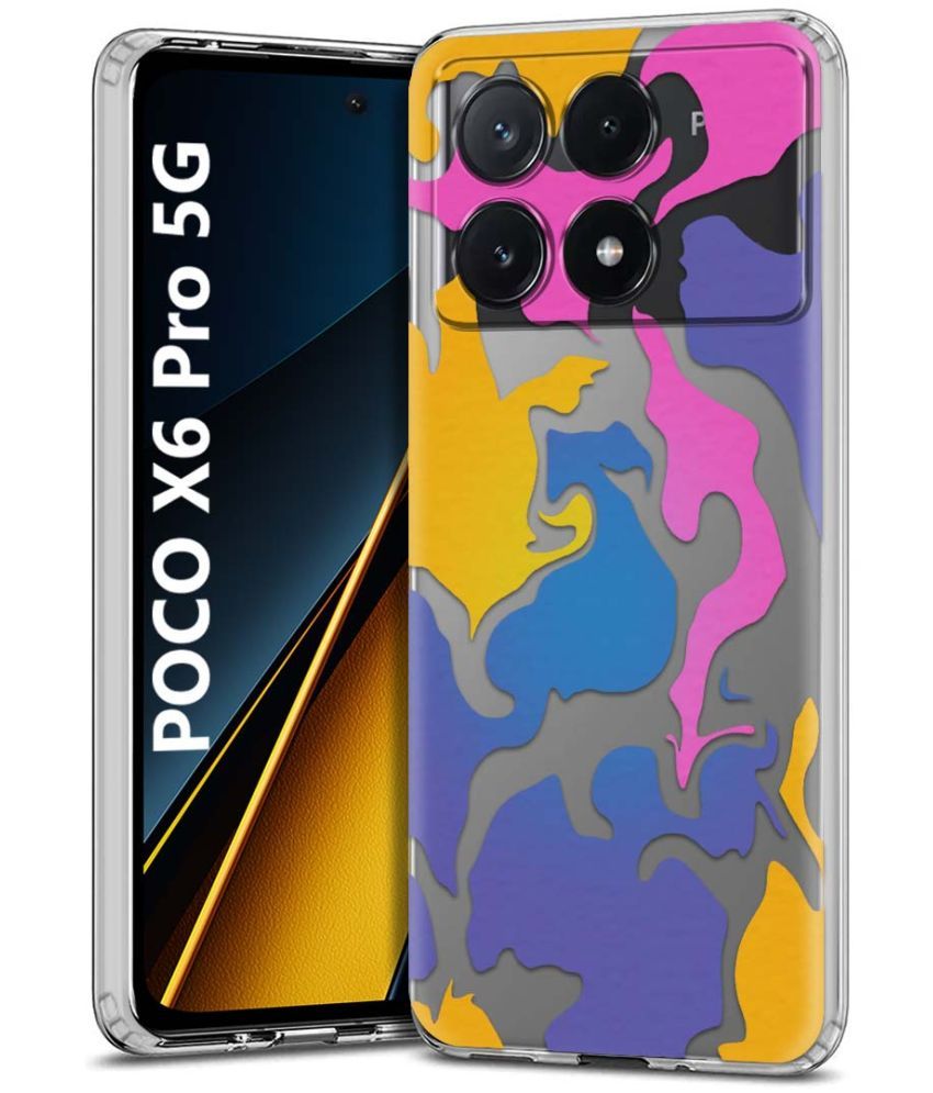     			Fashionury Multicolor Printed Back Cover Silicon Compatible For POCO X6 Pro 5G ( Pack of 1 )