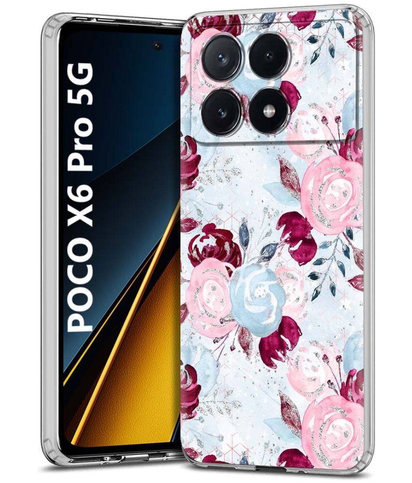     			Fashionury Multicolor Printed Back Cover Silicon Compatible For POCO X6 Pro 5G ( Pack of 1 )