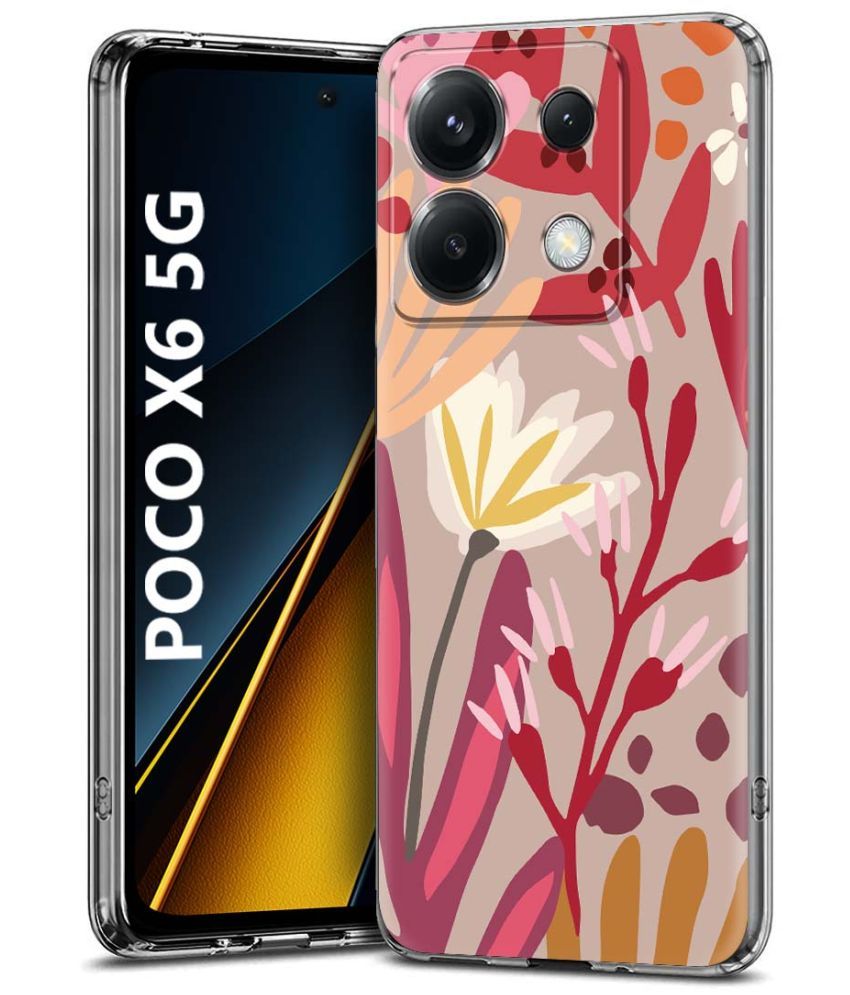     			Fashionury Multicolor Printed Back Cover Silicon Compatible For Poco X6 5G ( Pack of 1 )