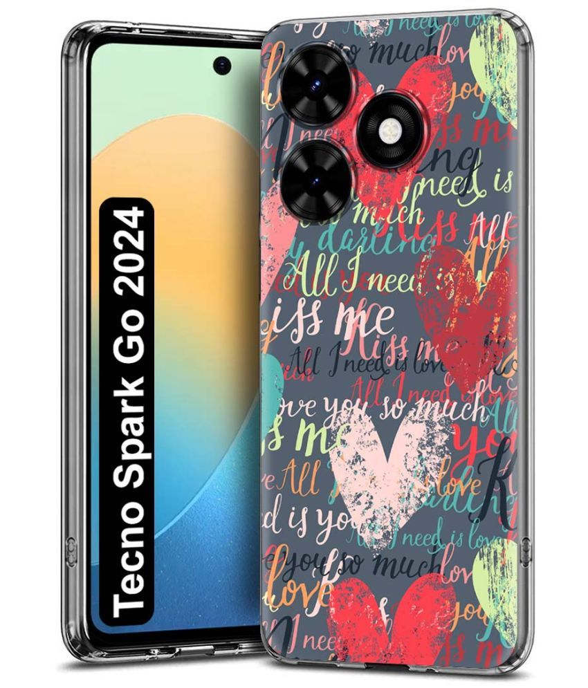     			Fashionury Multicolor Printed Back Cover Silicon Compatible For Tecno Spark Go 2024 ( Pack of 1 )