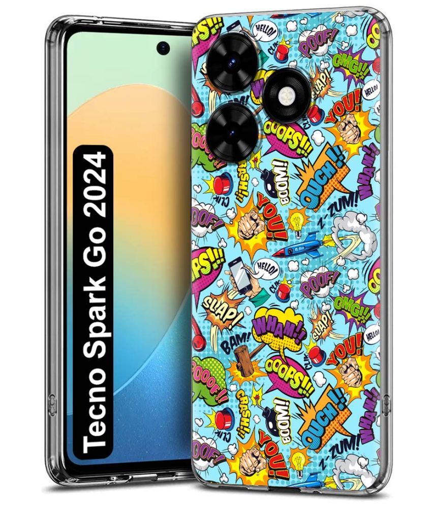     			Fashionury Multicolor Printed Back Cover Silicon Compatible For Tecno Spark Go 2024 ( Pack of 1 )