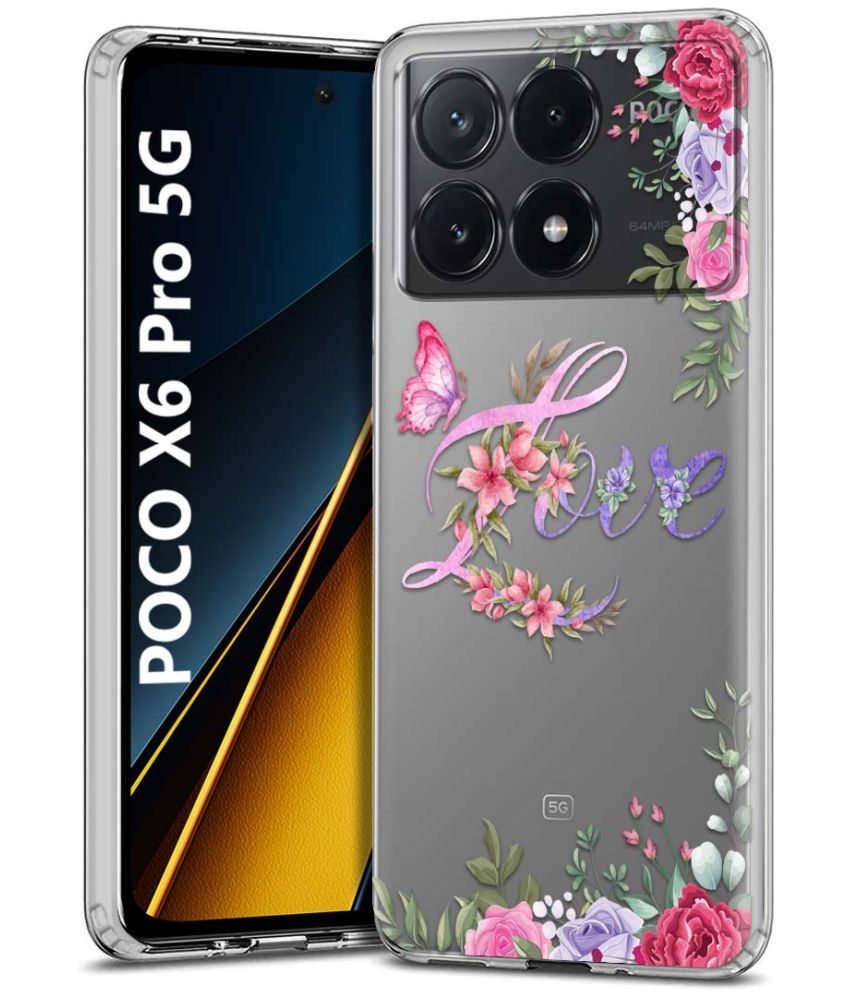     			Fashionury Multicolor Printed Back Cover Silicon Compatible For POCO X6 Pro 5G ( Pack of 1 )