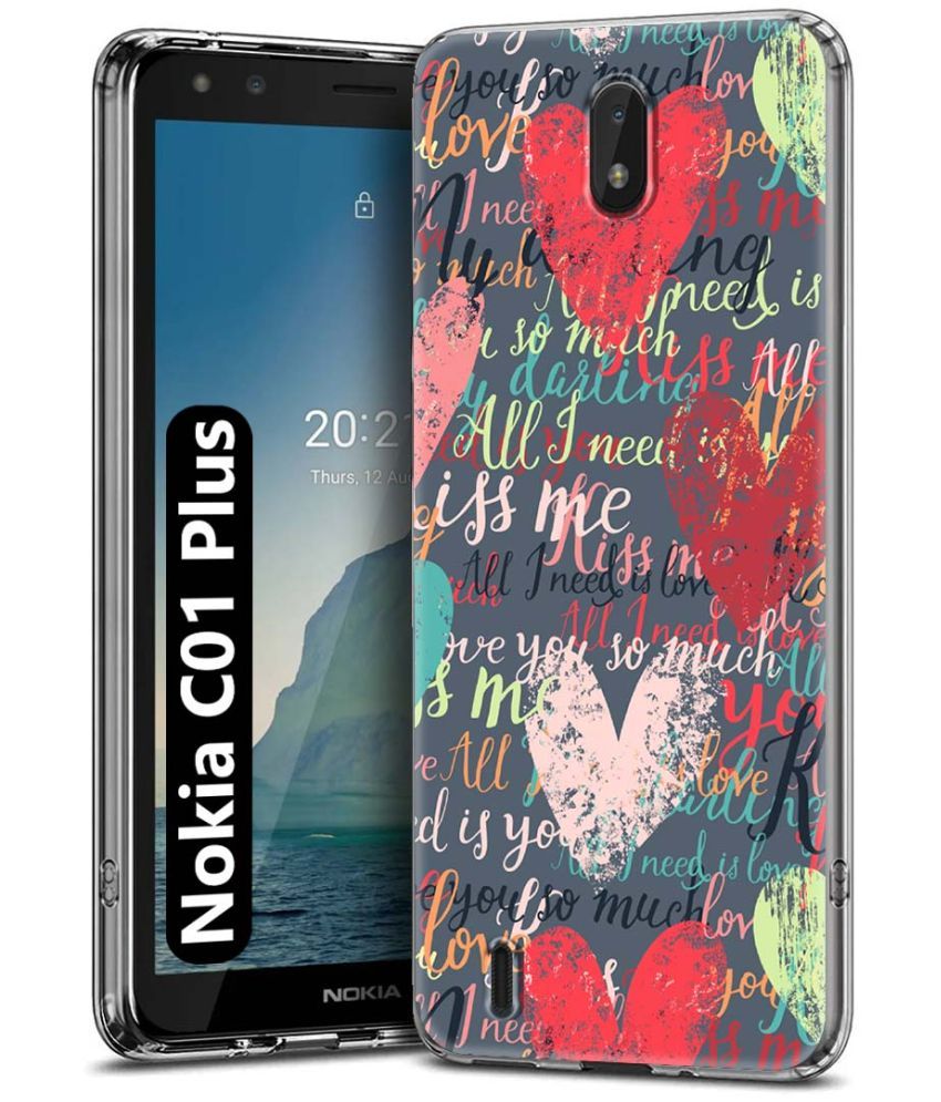     			Fashionury Multicolor Printed Back Cover Silicon Compatible For Nokia C01 Plus ( Pack of 1 )