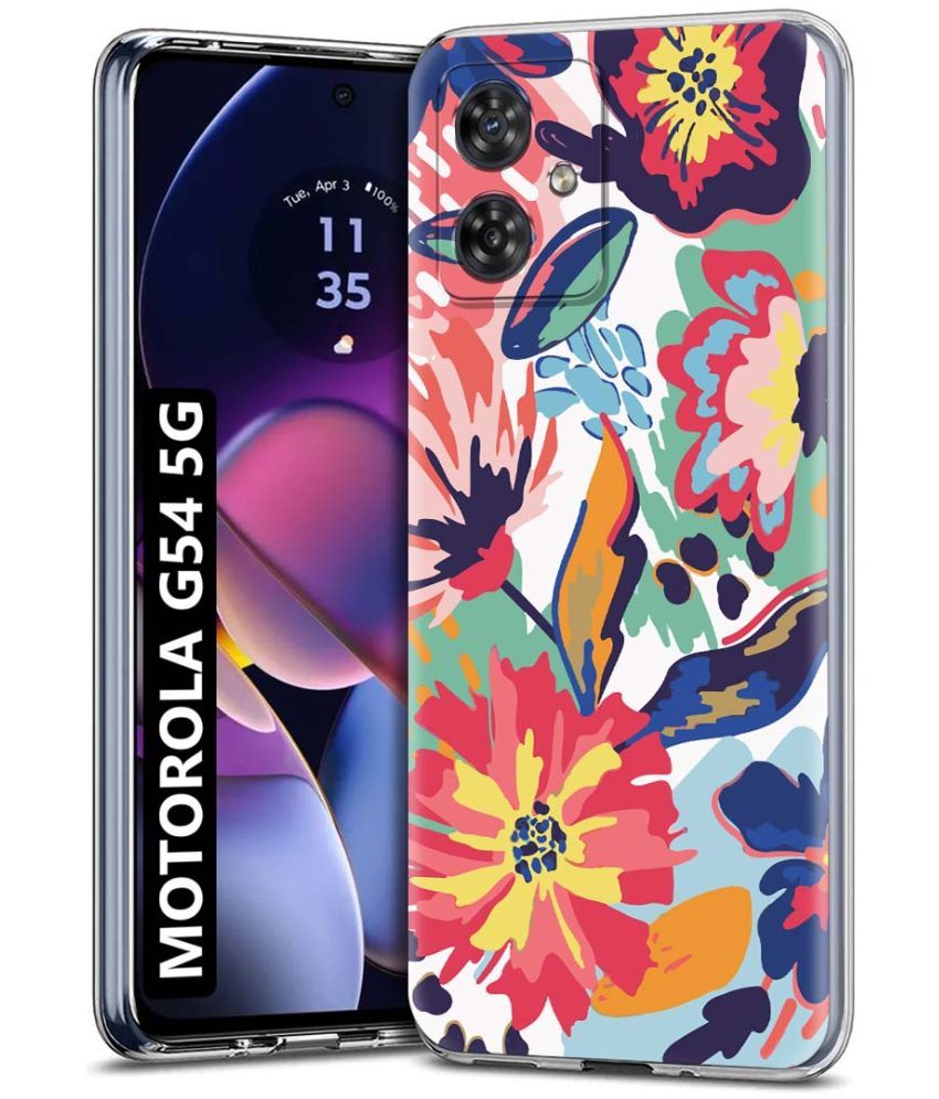     			NBOX Multicolor Printed Back Cover Silicon Compatible For Motorola G54 5G ( Pack of 1 )