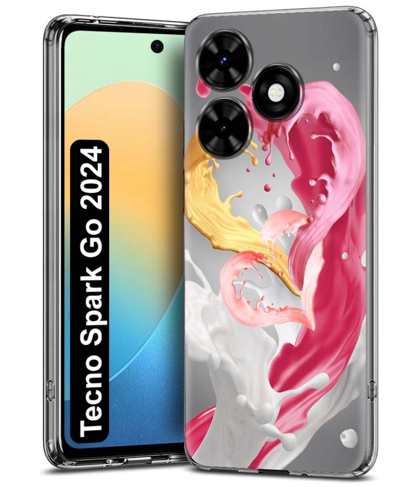     			NBOX Multicolor Printed Back Cover Silicon Compatible For Tecno Spark Go 2024 ( Pack of 1 )