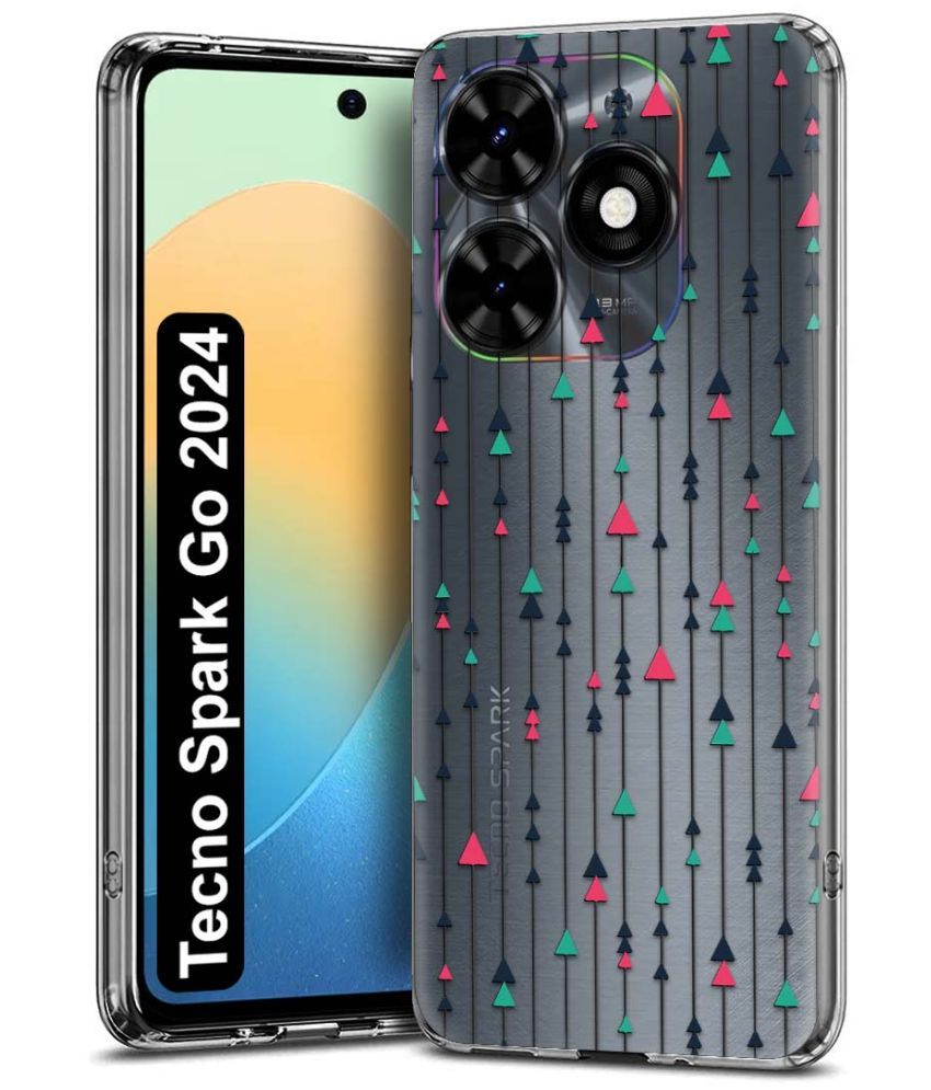     			NBOX Multicolor Printed Back Cover Silicon Compatible For Tecno Spark Go 2024 ( Pack of 1 )