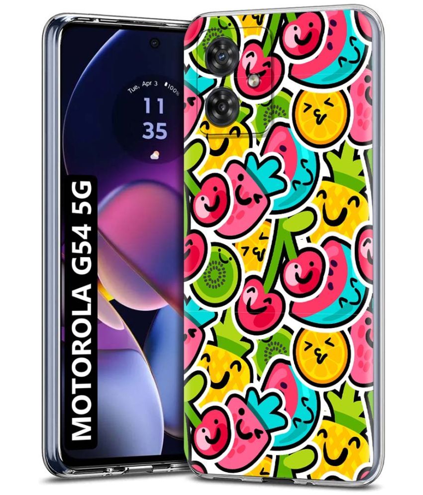     			NBOX Multicolor Printed Back Cover Silicon Compatible For Motorola G54 5G ( Pack of 1 )