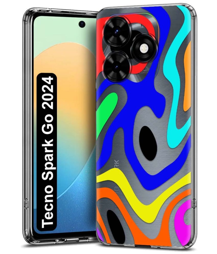     			NBOX Multicolor Printed Back Cover Silicon Compatible For Tecno Spark Go 2024 ( Pack of 1 )