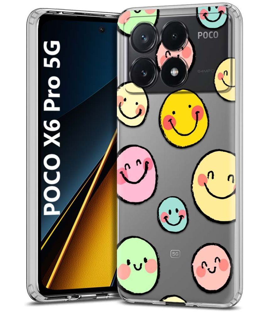     			NBOX Multicolor Printed Back Cover Silicon Compatible For POCO X6 Pro 5G ( Pack of 1 )