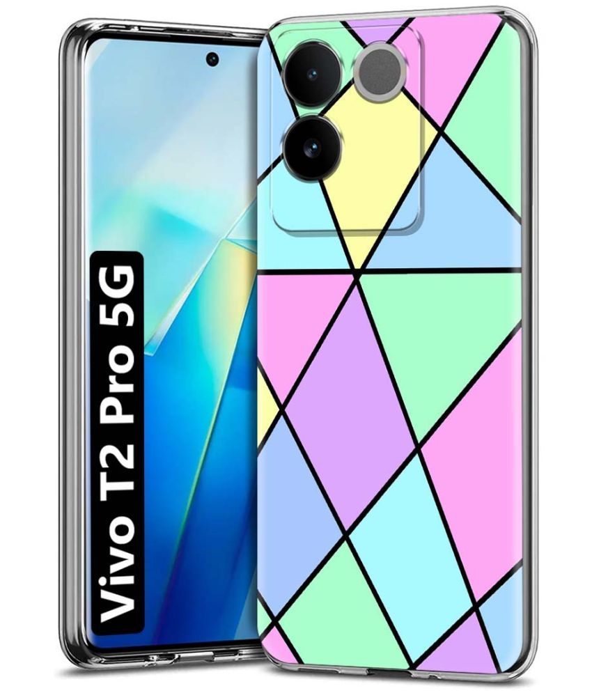     			Fashionury Multicolor Printed Back Cover Silicon Compatible For Vivo T2 Pro 5G ( Pack of 1 )