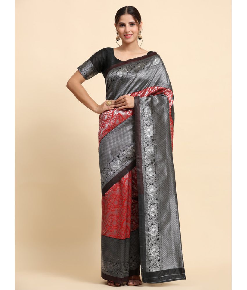     			Indesa Organza Woven Saree With Blouse Piece - Multicolor ( Pack of 1 )