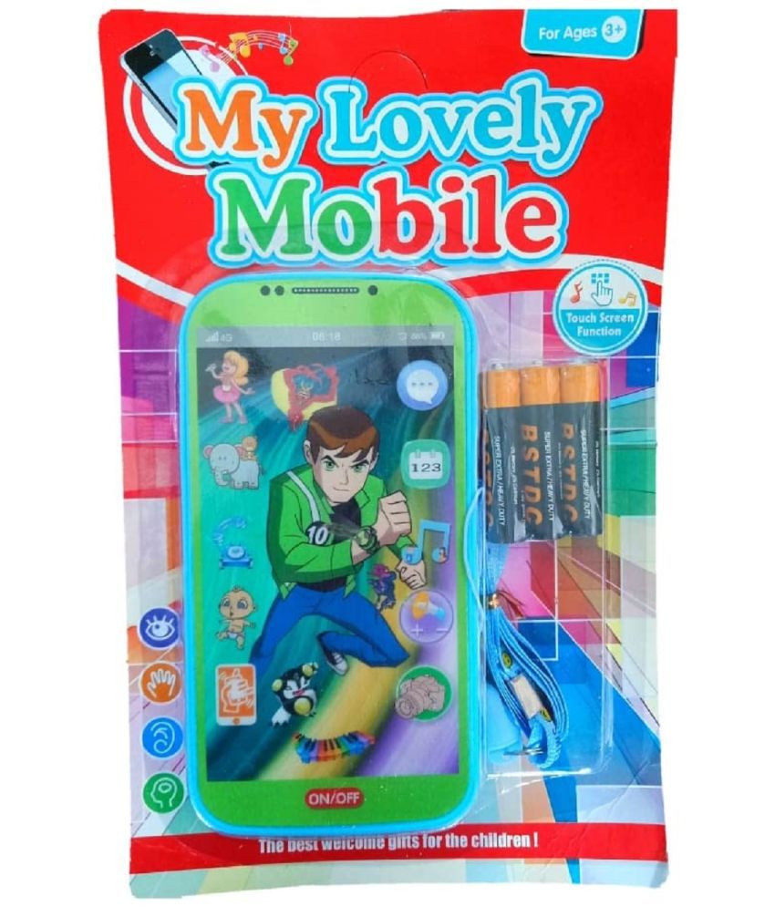     			My Talking First Learning Kids Mobile Smartphone with Touch Screen and Multiple Sound Effects, Along with Neck Holder for Boys & Girls (ben 10)