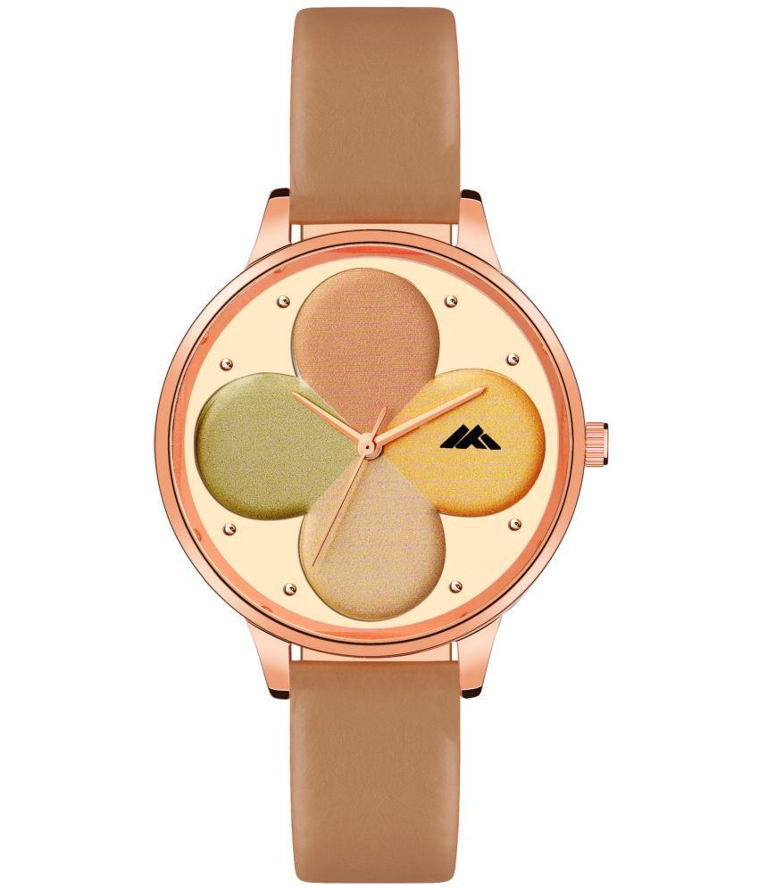     			Newman Brown Leather Analog Womens Watch