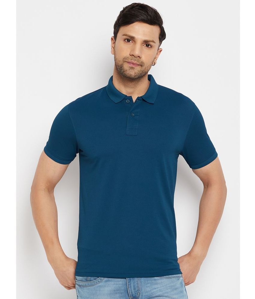     			98 Degree North Polyester Regular Fit Solid Half Sleeves Men's Polo T Shirt - Teal Blue ( Pack of 1 )