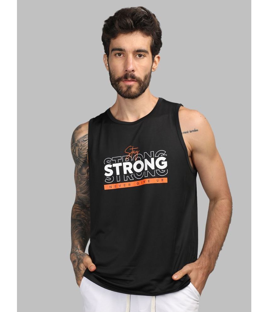     			Chkokko Pack of 1 Polyester Gym Vest For Men ( Black )