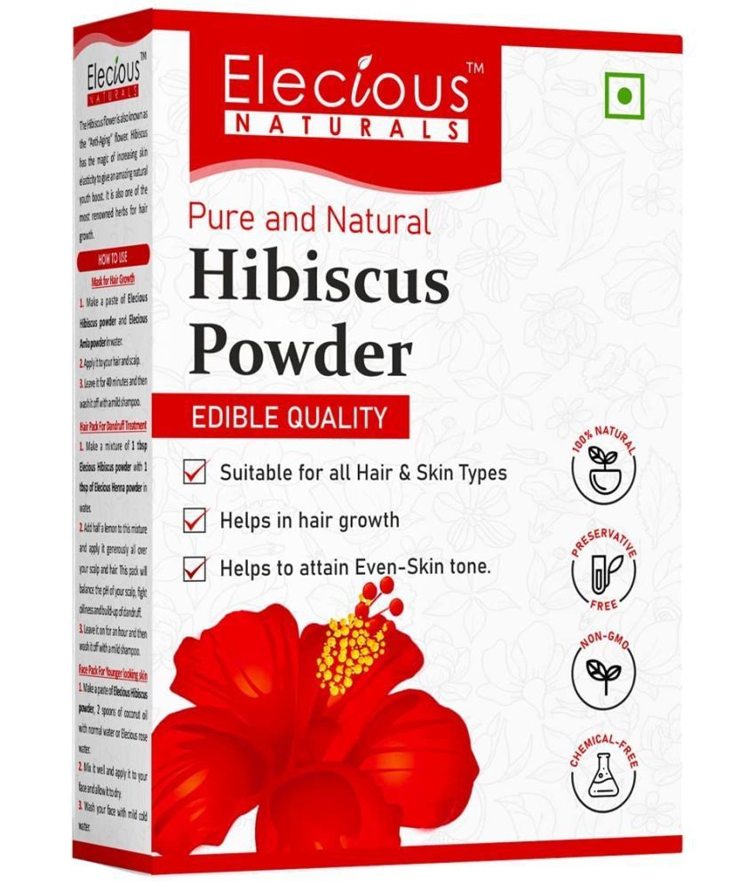     			Elecious Hibiscus powder for hair growth, face and skin (200 Grams) | Suitable for Hair, Skin