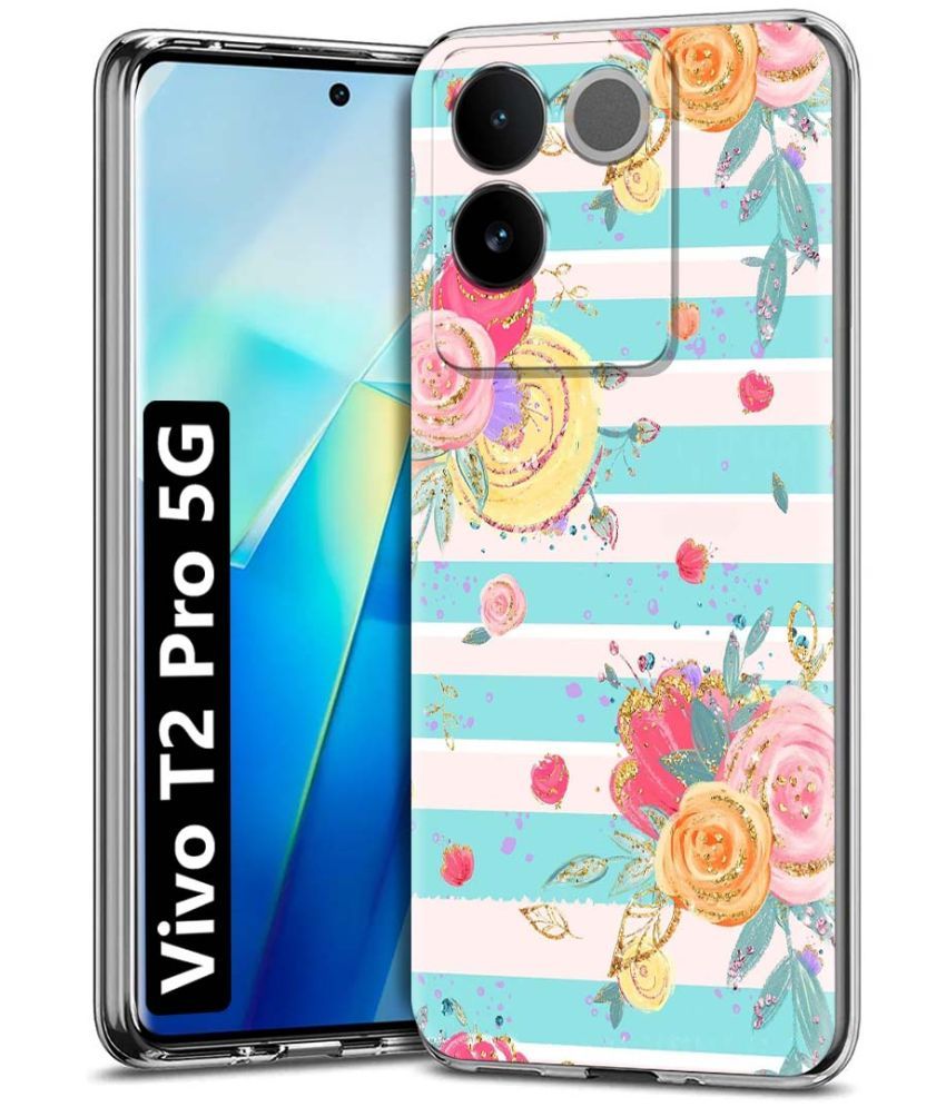     			Fashionury Multicolor Printed Back Cover Silicon Compatible For Vivo T2 Pro 5G ( Pack of 1 )