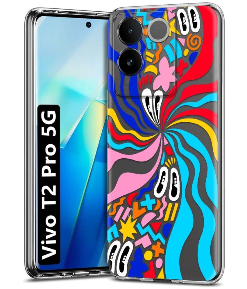     			Fashionury Multicolor Printed Back Cover Silicon Compatible For Vivo T2 Pro 5G ( Pack of 1 )