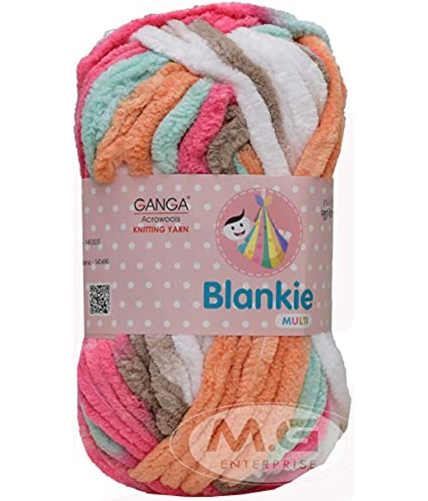     			Ganga Knitting Yarn Thick Chunky Wool, Blankie Carnation 600 gm Best Used with Knitting Needles, Crochet Needles Wool Yarn for Knitting, with Needle.-S