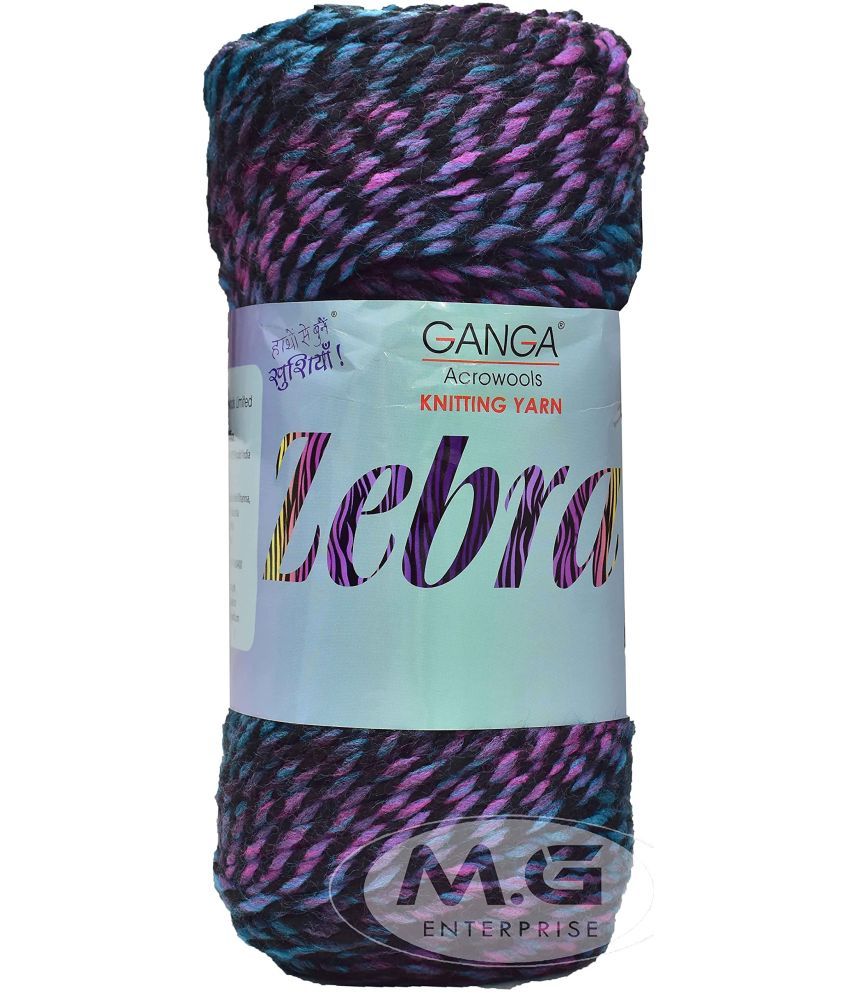     			Ganga Knitting Yarn Thick Chunky Wool, Zebra Tanzan 600 gm Best Used with Needles, Crochet Needles Wool Yarn for Knitting, with Needle. by Ganga F