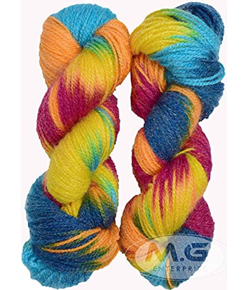     			Ganga Rainbow II (500 gm) Wool Hank Hand Knitting Wool/Art Craft Soft Fingering Crochet Hook Yarn, Needle Knitting Yarn Thread dye SM-E