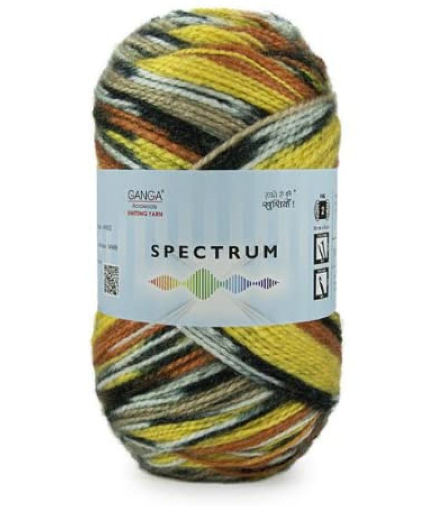     			Ganga Spectrum Wool Hand Knitting Yarn Soft Fingering Yarn Multi Colour 200 GMS Shade no.825001